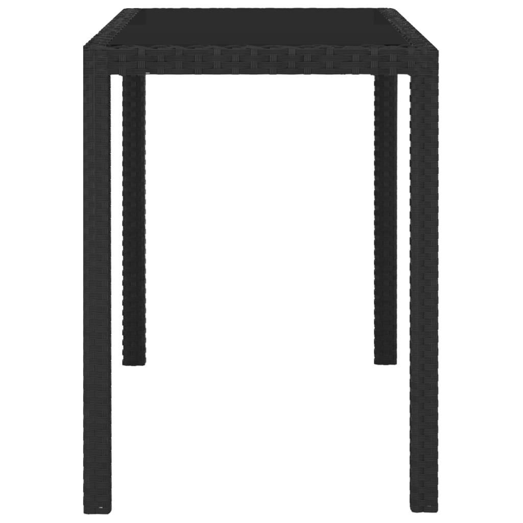 5 Piece Outdoor Dining Set with Cushions Poly Rattan Black