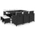 11 Piece Outdoor Dining Set with Cushions Poly Rattan Black