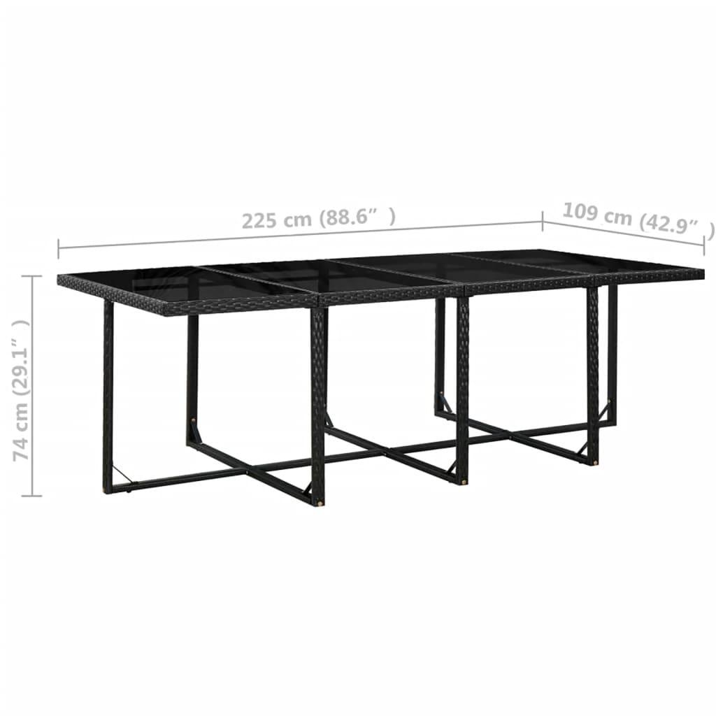 13 Piece Outdoor Dining Set with Cushions Poly Rattan Black