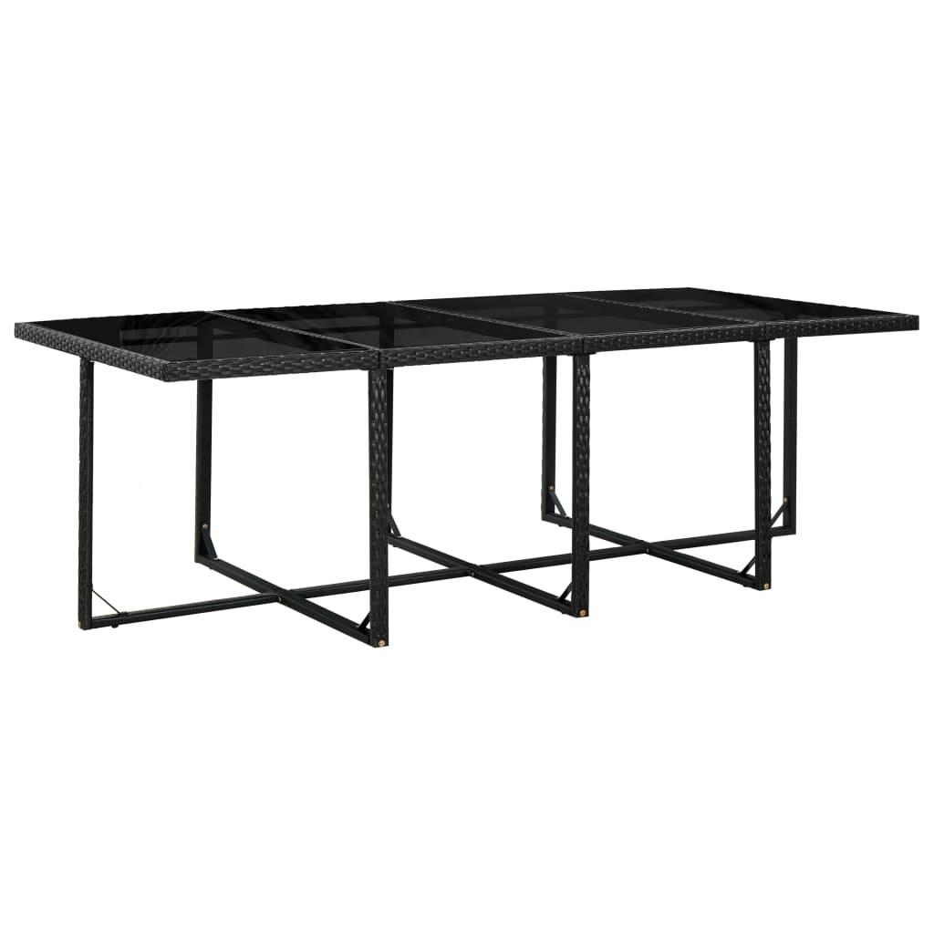 13 Piece Outdoor Dining Set with Cushions Poly Rattan Black