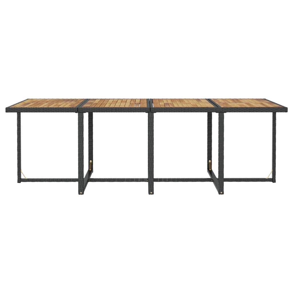 13 Piece Outdoor Dining Set Poly Rattan and Acacia Wood Black