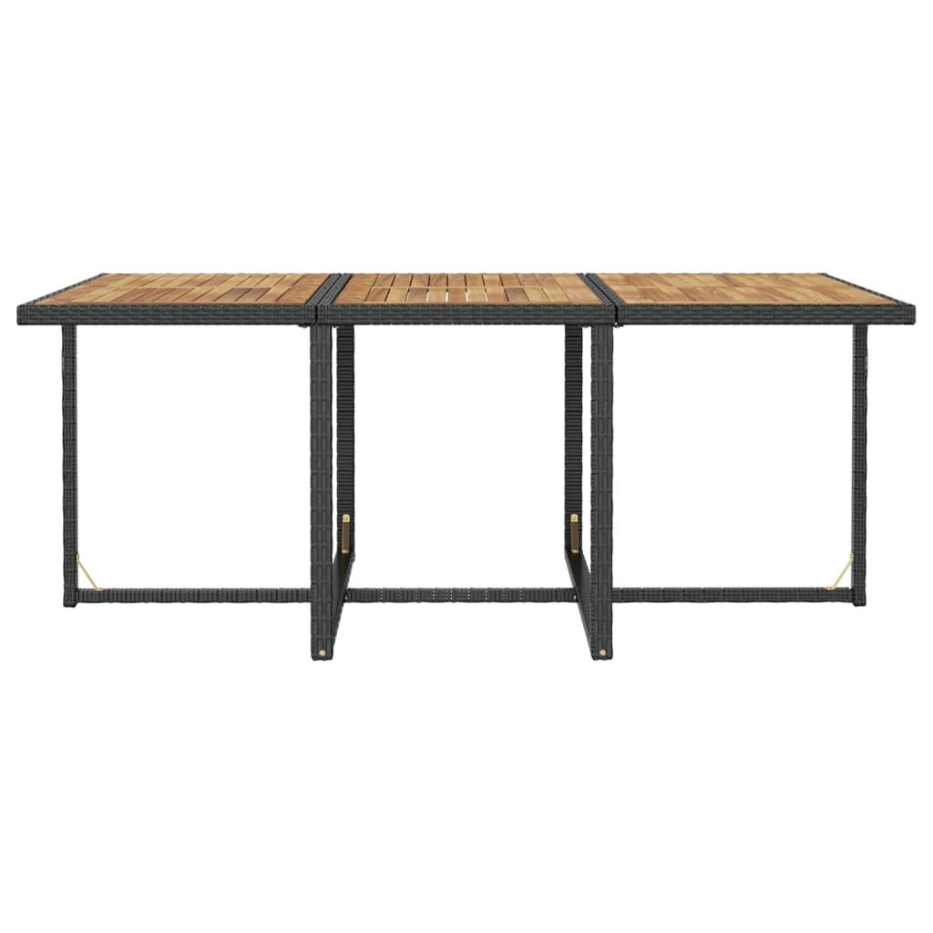 11 Piece Outdoor Dining Set with Cushions Poly Rattan Black
