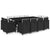 13 Piece Outdoor Dining Set with Cushions Poly Rattan Black