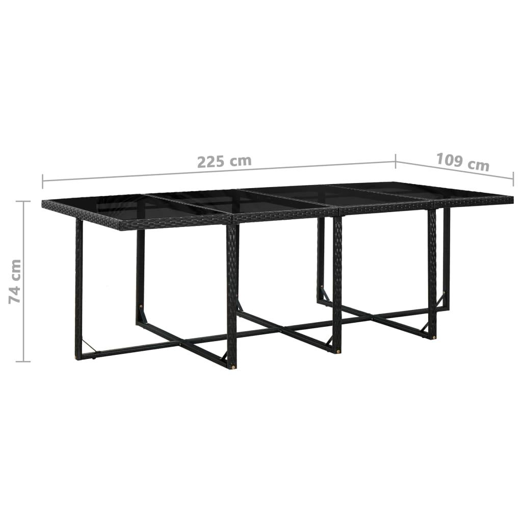 13 Piece Outdoor Dining Set with Cushions Poly Rattan Black