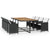 13 Piece Outdoor Dining Set with Cushions Poly Rattan Black