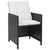 13 Piece Outdoor Dining Set with Cushions Poly Rattan Black