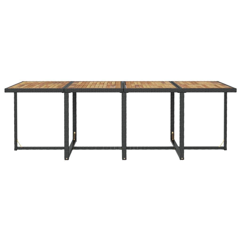 13 Piece Outdoor Dining Set with Cushions Poly Rattan Black