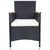 Garden Chairs 2 pcs with Cushions Poly Rattan Black