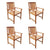 5 Piece Outdoor Dining Set Solid Acacia Wood