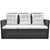 6 Piece Outdoor Dining Set with Cushions Poly Rattan Black