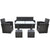 6 Piece Outdoor Dining Set with Cushions Poly Rattan Brown
