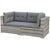 10 Piece Garden Lounge Set with Cushions Poly Rattan Grey