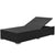 3 Piece Garden Lounge Set with Cushions Poly Rattan Black