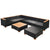 8 Piece Garden Lounge Set with Cushions Poly Rattan Black