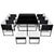 11 Piece Outdoor Dining Set with Cushions Poly Rattan Black