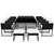 13 Piece Outdoor Dining Set with Cushions Poly Rattan Black