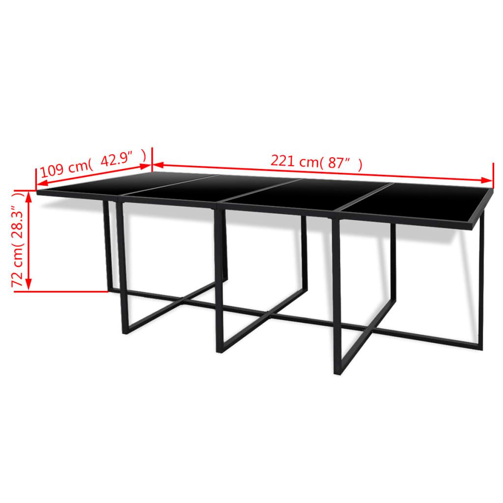 13 Piece Outdoor Dining Set with Cushions Poly Rattan Black