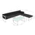 4 Piece Garden Lounge Set with Cushions Aluminium Black
