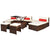 10 Piece Garden Lounge Set with Cushions Poly Rattan Brown