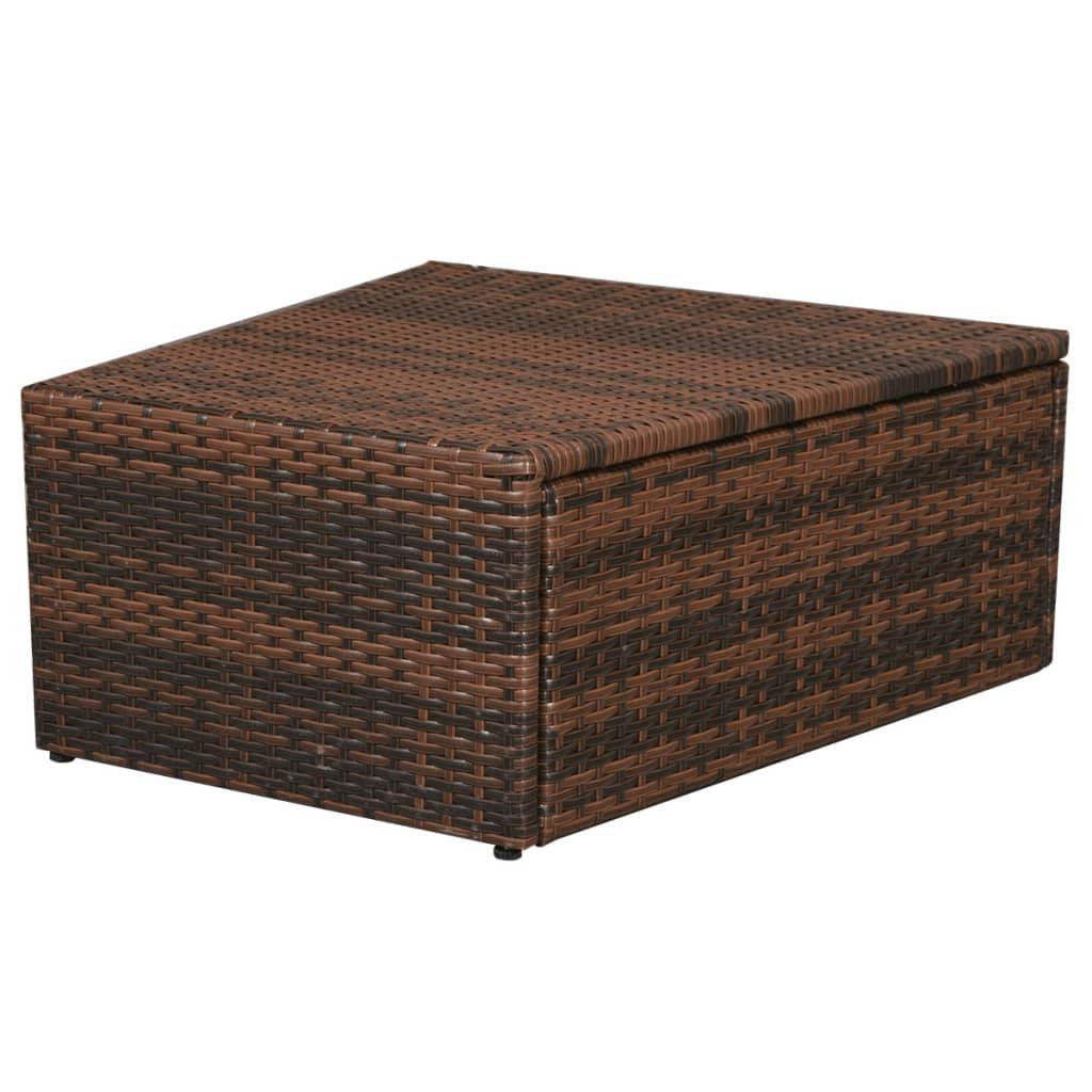 10 Piece Garden Lounge Set with Cushions Poly Rattan Brown