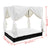 Outdoor Lounge Bed with Curtains Poly Rattan Black