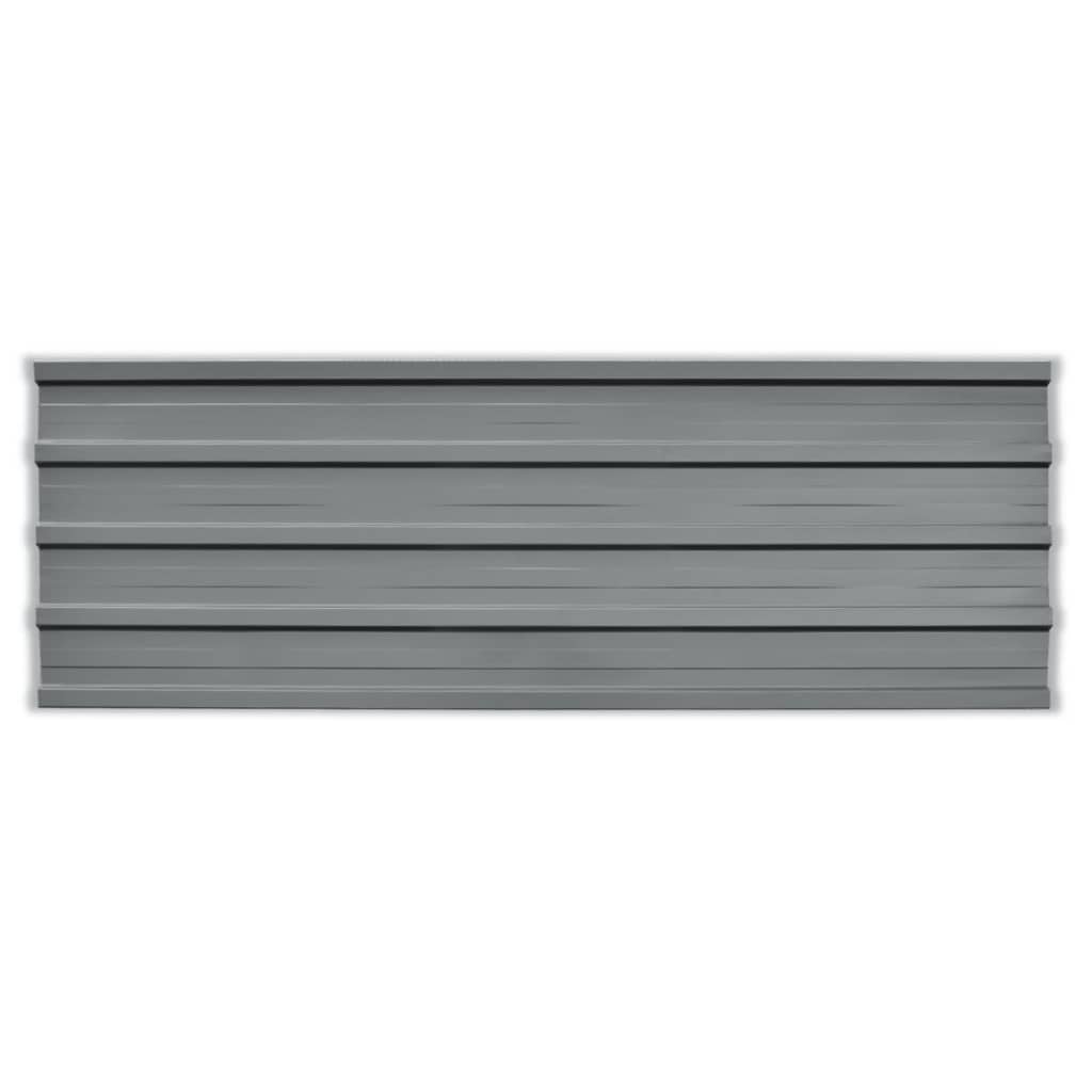 Roof Panels 12 pcs Galvanised Steel Grey
