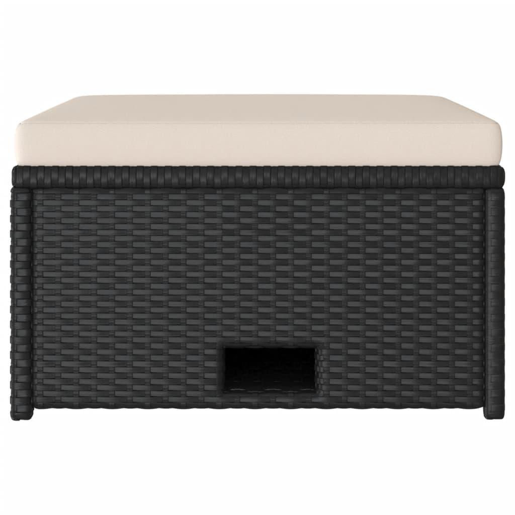 4 Piece Garden Lounge Set with Cushions Poly Rattan Black