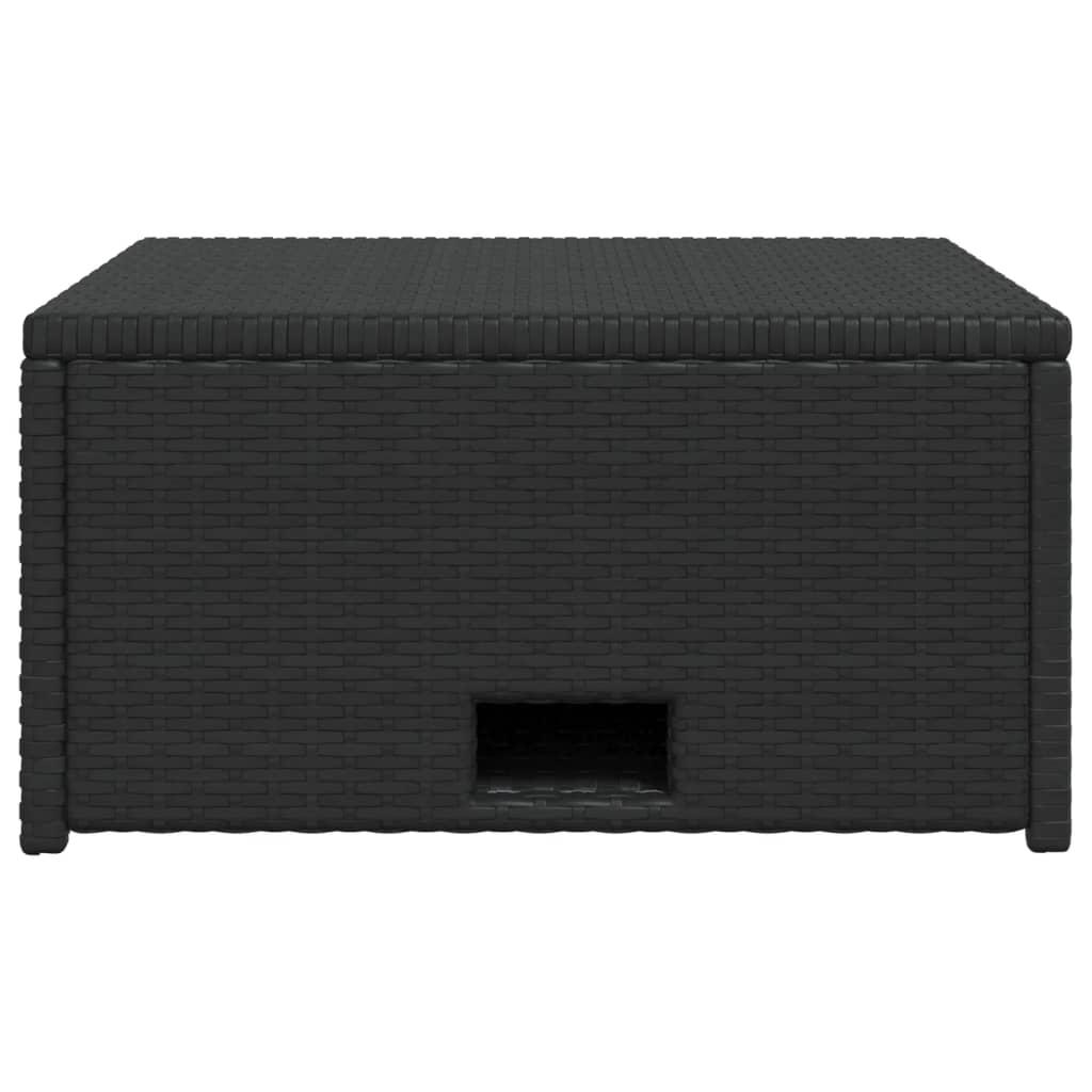 4 Piece Garden Lounge Set with Cushions Poly Rattan Black