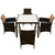 5 Piece Outdoor Dining Set with Cushions Poly Rattan Brown