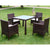 5 Piece Outdoor Dining Set with Cushions Poly Rattan Brown