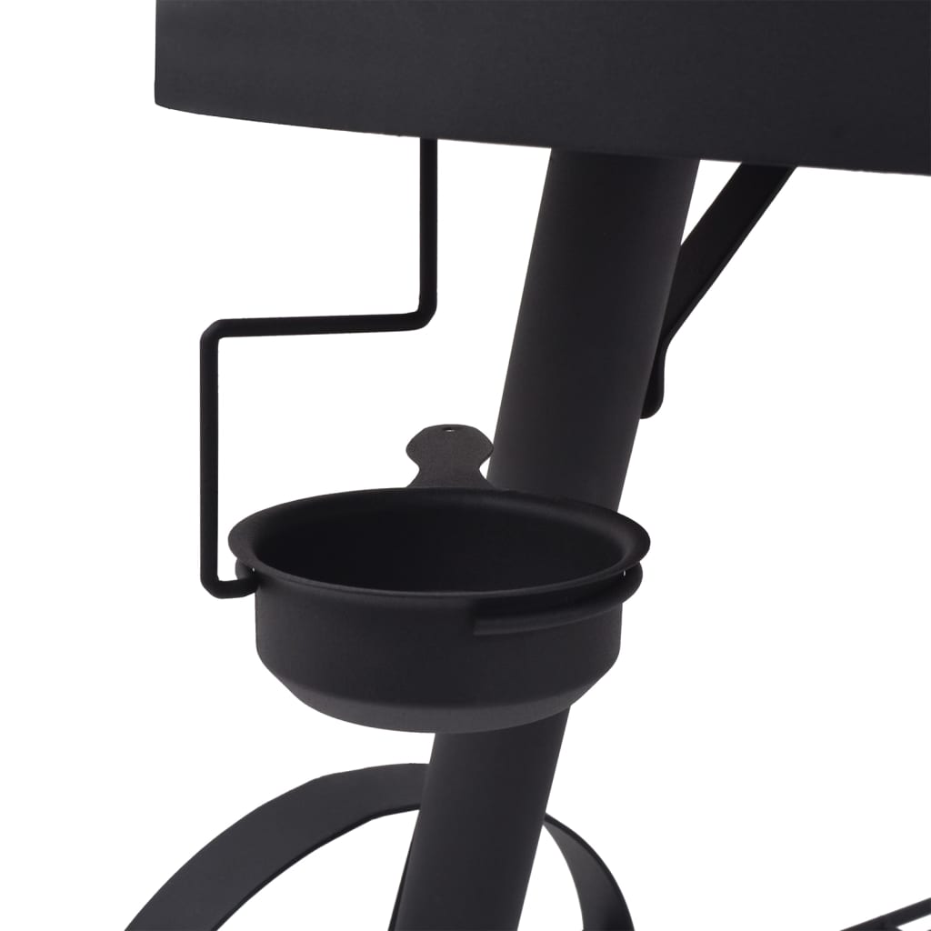 BBQ Charcoal Smoker with Bottom Shelf Black Heavy XXL