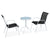 3 Piece Bistro Set Steel Black