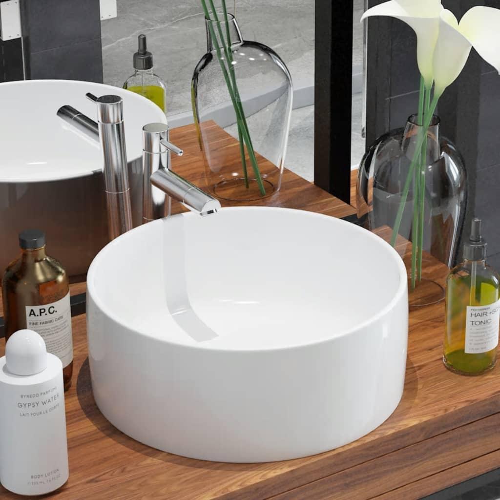 Basin Round Ceramic White 40x15 cm