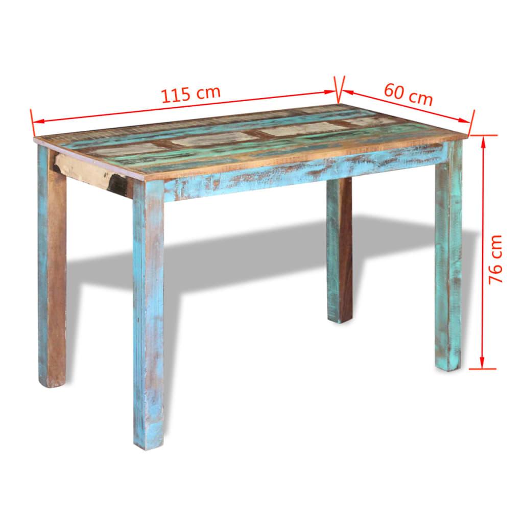 Dining Table Solid Reclaimed Wood 115x60x76 cm