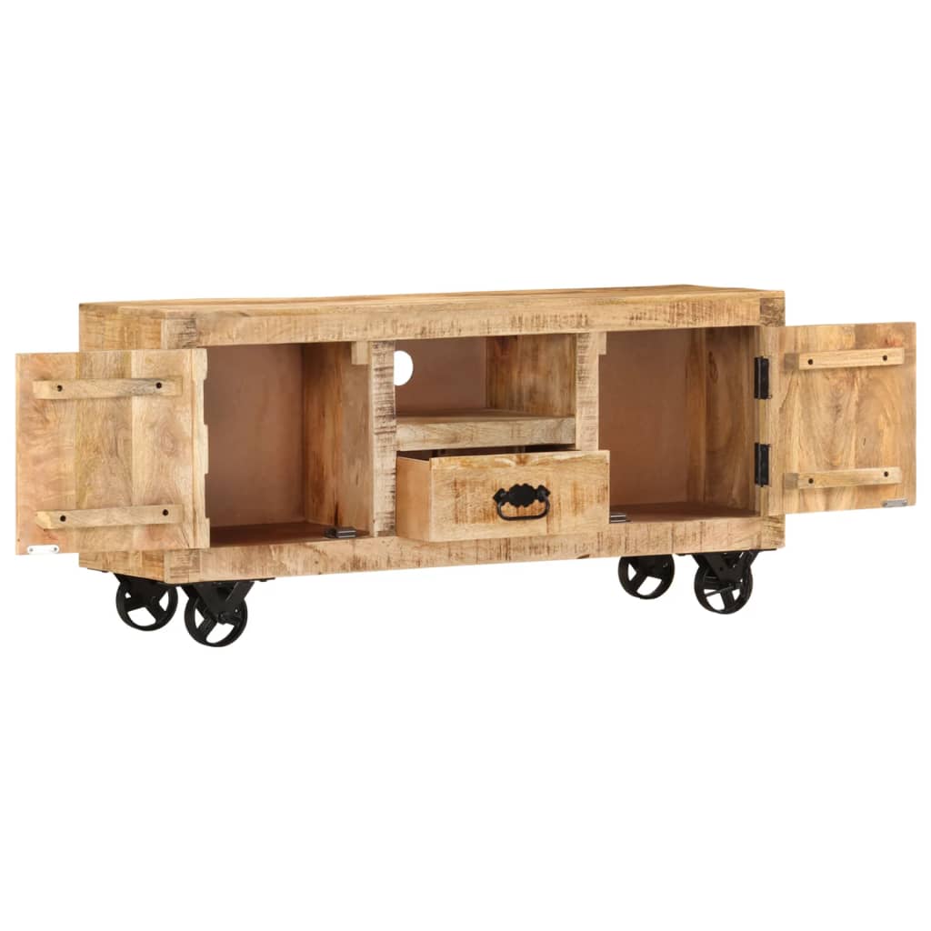 Tv Cabinet Rough Mango Wood 120x30x50 Cm