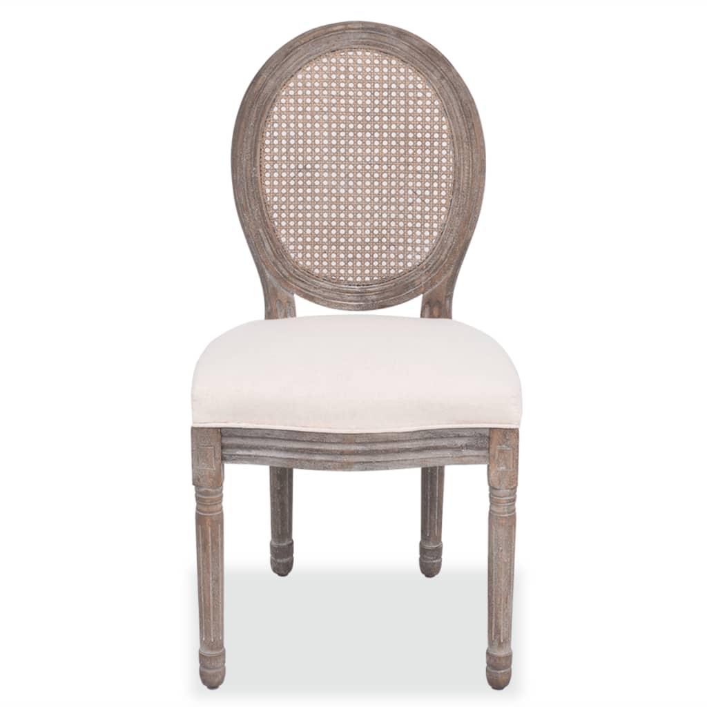 Dining Chairs 2 pcs Cream Fabric