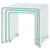 Three Piece Nesting Table Set Tempered Glass Clear