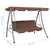 Outdoor Swing Bench with Canopy Coffee