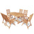 7 Piece Outdoor Dining Set with Folding Chairs Solid Teak Wood