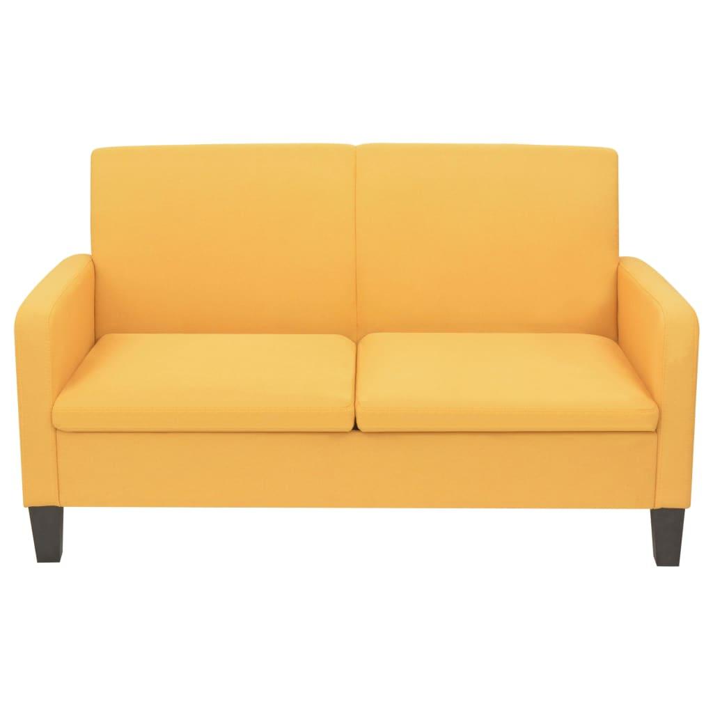2-Seater Sofa 135x65x76 cm Yellow