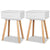 Bedside Tables 2 pcs Solid Pinewood 40x30x61 cm White