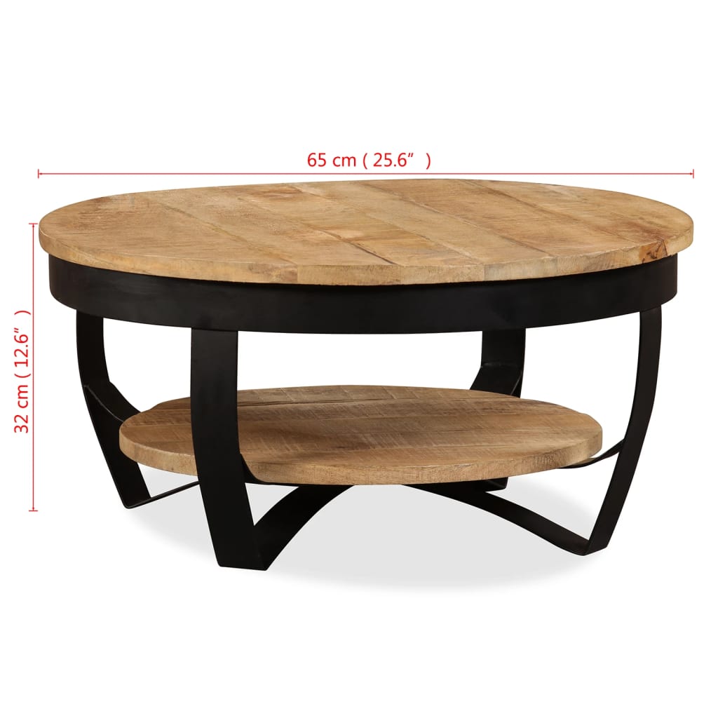 Coffee Table 65 cm Solid Rough Mango Wood