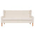 3-Seater Sofa Fabric Cream White