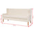 3-Seater Sofa Fabric Cream White