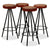Bar Stools 4 pcs Real Leather