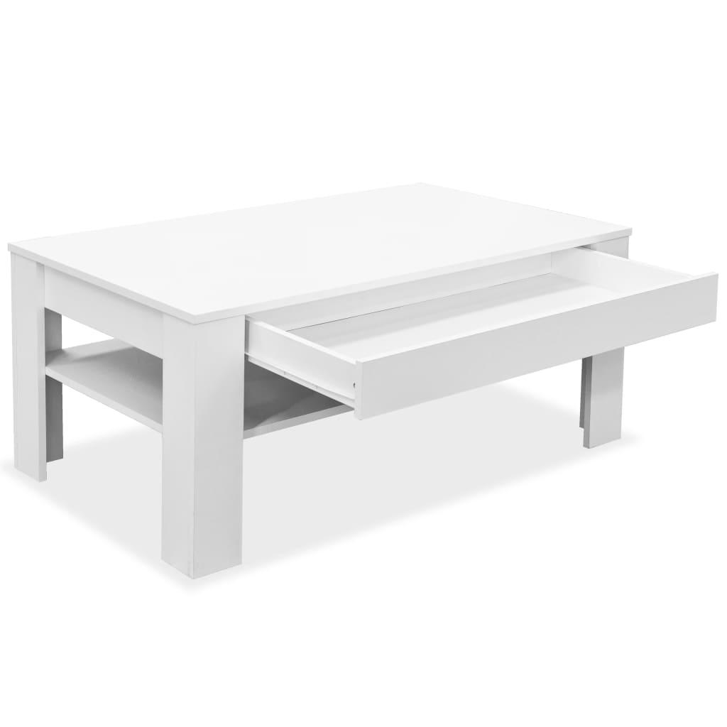 Coffee Table Engineered Wood 110x65x48 cm White