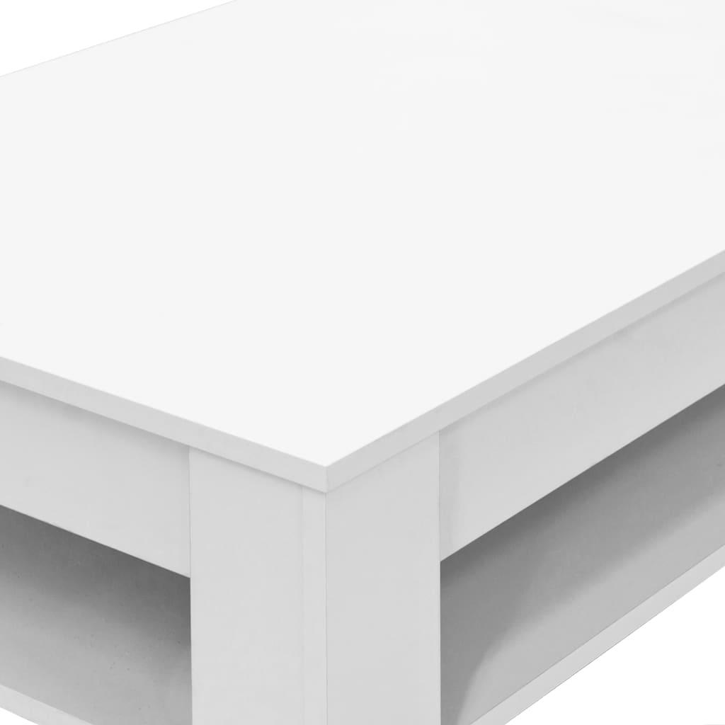 Coffee Table Engineered Wood 110x65x48 cm White