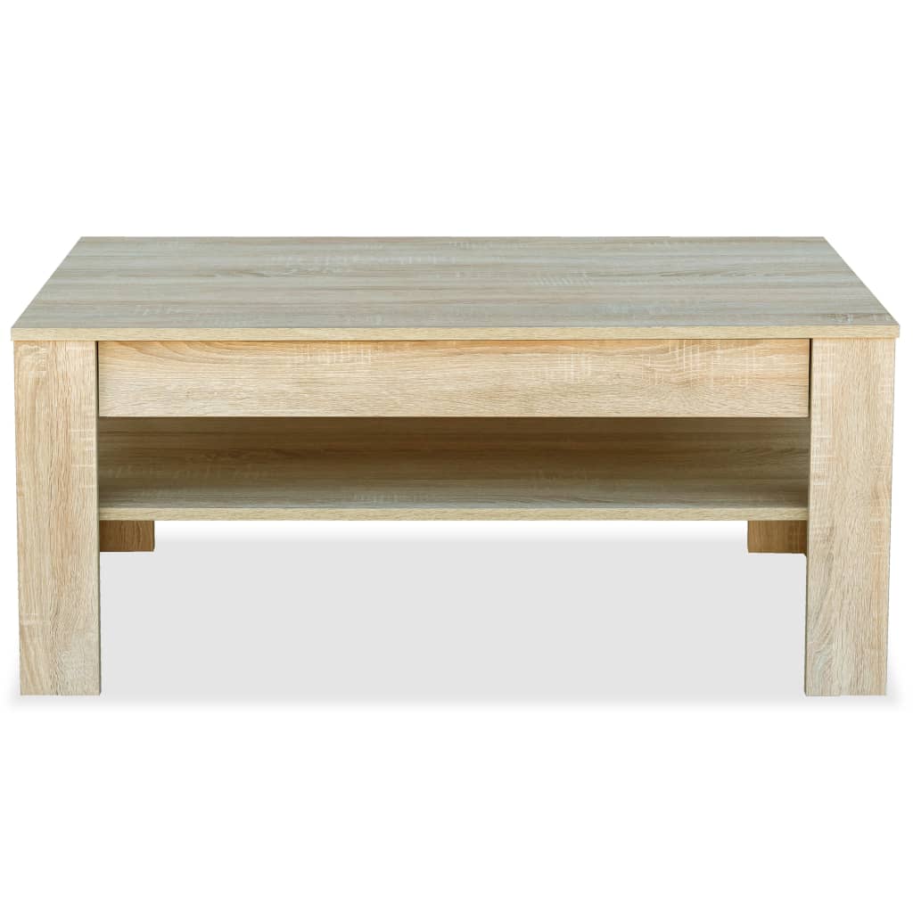 Coffee Table Engineered Wood 110x65x48 cm Oak