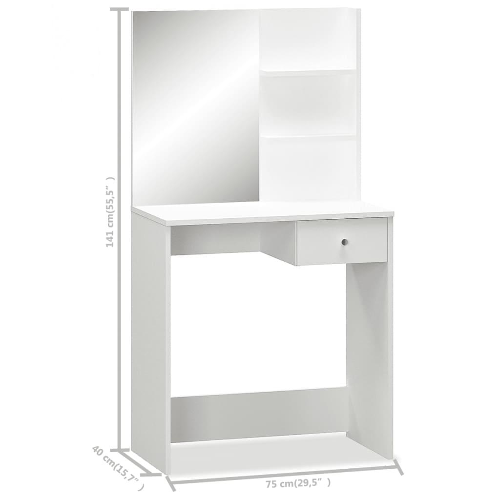 Dressing Table Engineered Wood 75x40x141 cm White