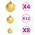 100 Piece Christmas Ball Set 3/4/6 cm Brown/Bronze/Gold